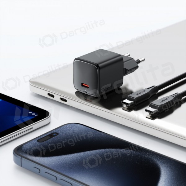 Telefono įkroviklis Acefast A118 30 W USB-C PD QC GaN juodas