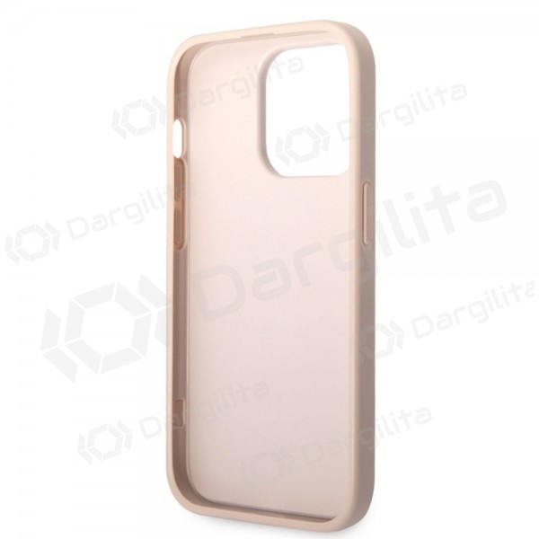 Apple iPhone 14 Pro Max dėklas "Guess PU 4G Metal Logo" (rožinis)