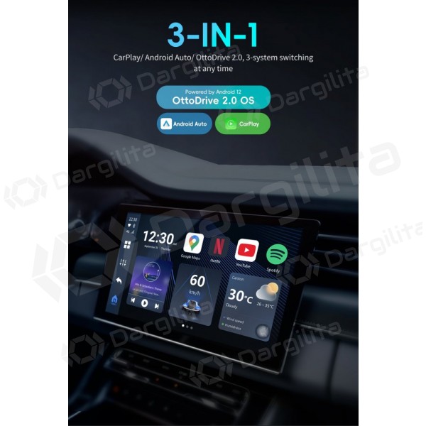 Belaidis CarPlay / Android Auto adapteris Ottocast OttoAiBox P3 PCS46 juodas