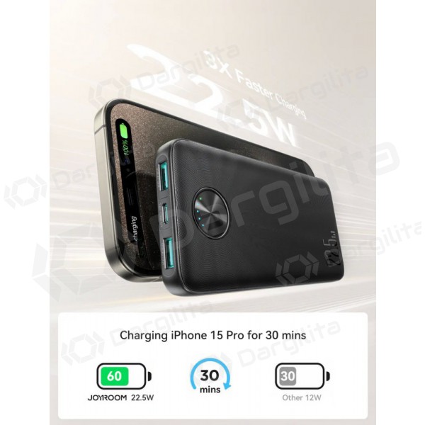 Išorinė baterija Power Bank Joyroom JR-PBF15 22.5W 10000mAh juoda