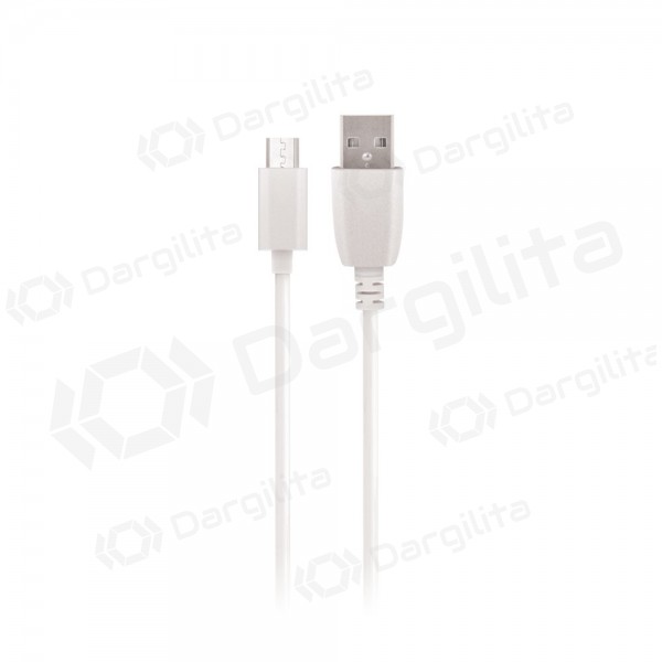 USB kabelis Maxlife microUSB (baltas) 1.0m