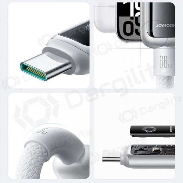 USB-C laidas Joyroom S-A55 StarFlight USB-A į USB-C 1.2 m 66 W baltas