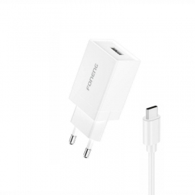 Telefono įkroviklis Foneng K210 10 W USB-A USB-C baltas