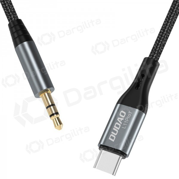 Audio laidas Dudao L11ProT USB-C į 3.5 mm 1 m juodas