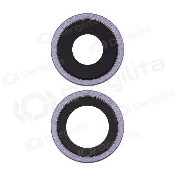 Apple iPhone 11 kameros stikliukas (2vnt) (purpurinis) (su rėmeliu)