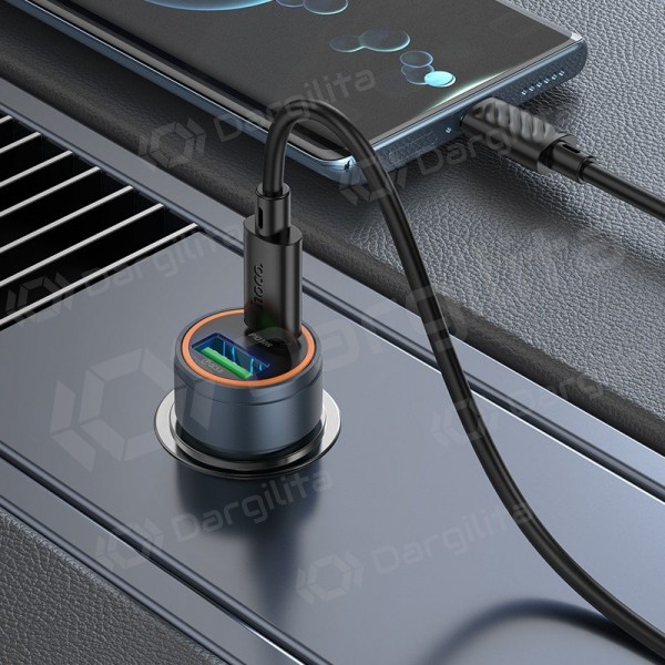 Automobilinis telefono įkroviklis Hoco Z57A 30 W USB-C + USB-A su USB-C laidu 1 m