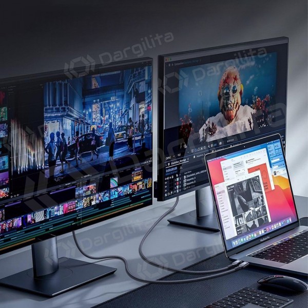 USB-C laidas Wozinsky WPS-UY42S USB-C į USB-C 2 m Thunderbolt 4 240 W juodas