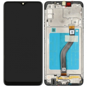 Samsung Galaxy A20s ekranas (juodas) (su rėmeliu) (originalus)