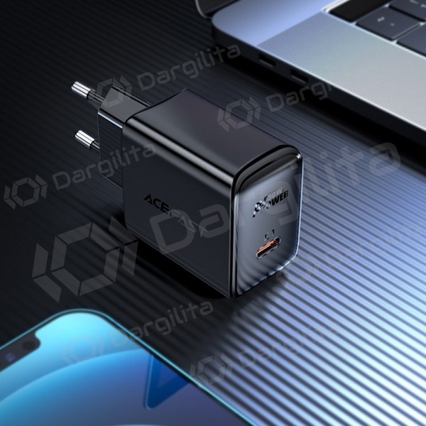 Telefono įkroviklis Acefast A21 30 W USB-C GaN PPS QC4+ juodas