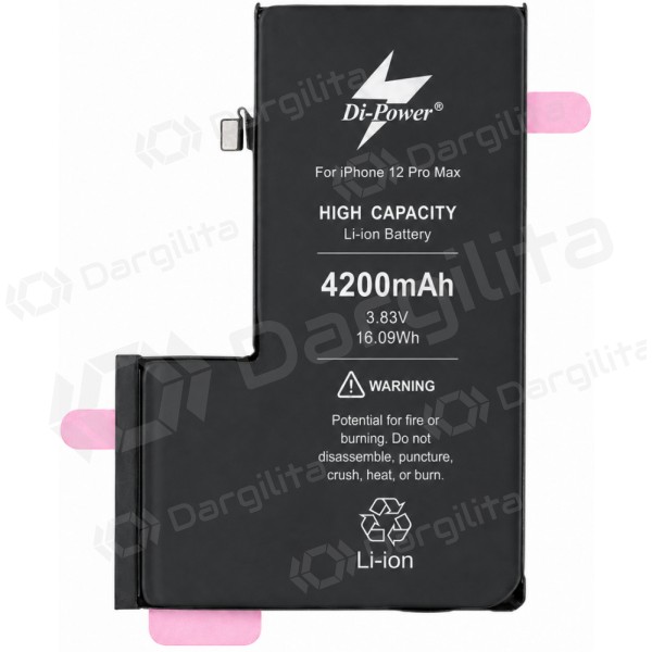 Apple iPhone 12 Pro Max baterija, akumuliatorius Di-Power 4200 mAh (padidintos talpos)
