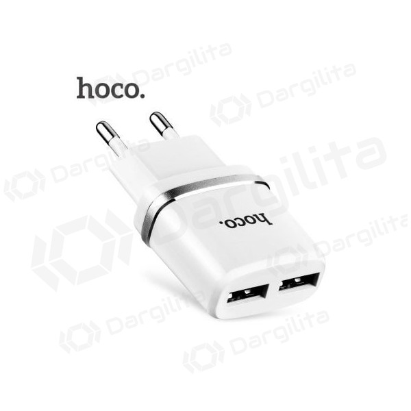 Įkroviklis HOCO C12 Smart Dual USB (5V 2.4A) (baltas)