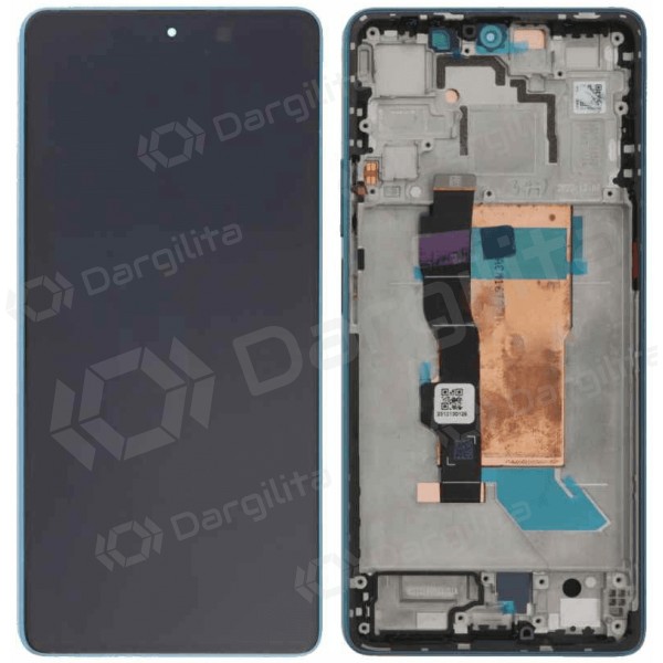 Xiaomi Poco F5 5G ekranas (mėlynas) (su rėmeliu) (originalus)