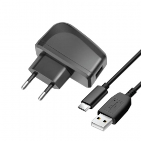 Telefono įkroviklis Blue Star TFK-TC-1095B 10 W USB-A su USB-A į USB-C laidu juodas