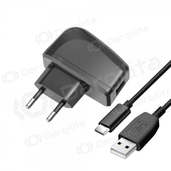Telefono įkroviklis Blue Star TFK-TC-1095B 10 W USB-A su USB-A į USB-C laidu juodas