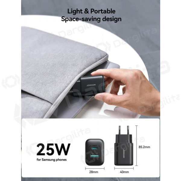 Telefono įkroviklis Joyroom JR-TCF13 25 W USB-C + USB-A juodas