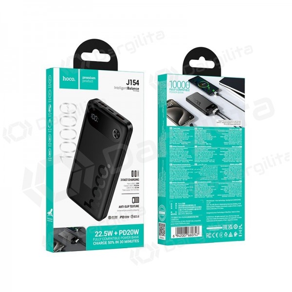 Išorinė baterija (Power Bank) Hoco J154 10000 mAh 22.5 W, juoda