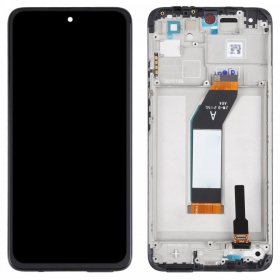 Xiaomi Redmi 10 2021 ekranas (juodas) (su rėmeliu) (originalus)