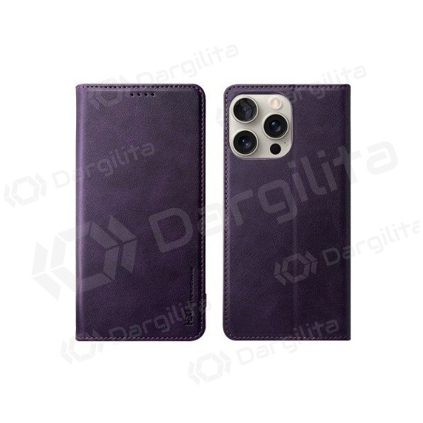 Apple iPhone 12, 12 Pro dėklas "HDD Magnetic Wallet Case" (violetinis)