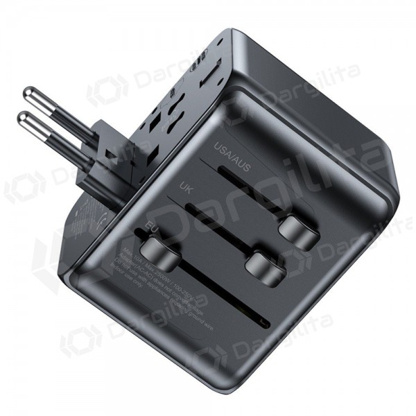Telefono įkroviklis Awei C-39 35 W USB-C + USB-A GaN juodas