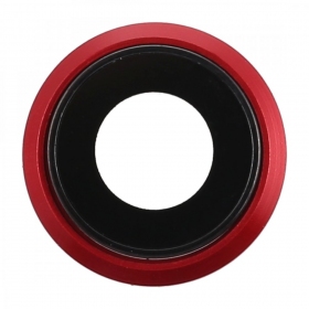 Apple iPhone 8 / SE 2020 kameros stikliukas (raudonas) (su rėmeliu)
