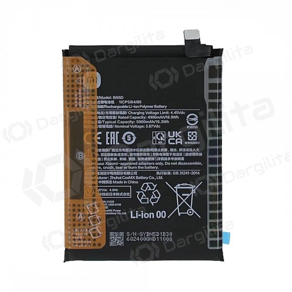 Xiaomi Redmi Note 11, Note 11S baterija, akumuliatorius (BN5D) (originalus) Xiaomi Redmi Note 11, Note 11S baterija, akumuliatorius (BN5D) (originalus)