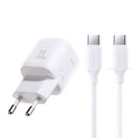 Telefono įkroviklis Joyroom JR-TG7 33 W USB-C + USB-A PD QC PPS baltas