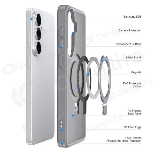 Samsung Galaxy S26+ dėklas "Dux Ducis Yind MagSafe" (pilkas)