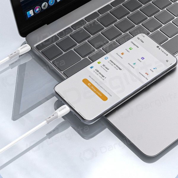 USB-C laidas Dudao L25SC USB-C į USB-C 2 m 60 W baltas
