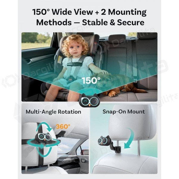 Belaidis CarPlay adapteris Ottocast Cabin Care CA520-T su mobilios auklės funkcija juodas
