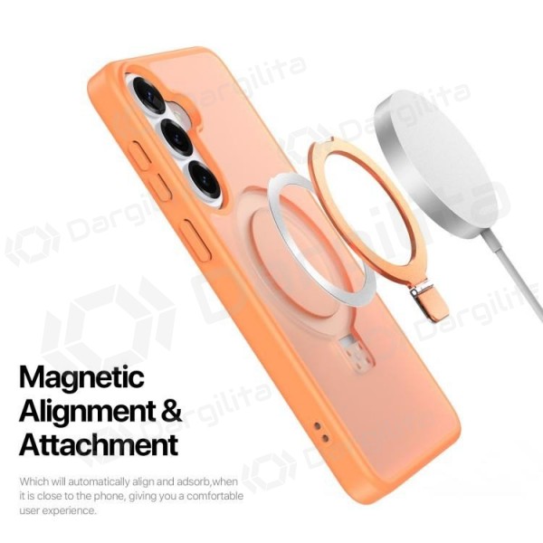 Samsung Galaxy S26+ dėklas "Dux Ducis Yind Magnetic Stand" (oranžinis)