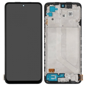 Xiaomi Redmi Note 10 / Redmi Note 10S / Poco M5s ekranas (juodas) (su rėmeliu) (OLED)