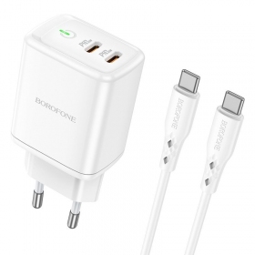 Telefono įkroviklis Borofone BN9 35 W USB-C PD PPS QC baltas
