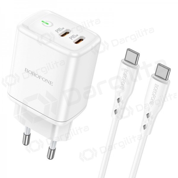 Telefono įkroviklis Borofone BN9 35 W USB-C PD PPS QC baltas