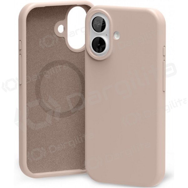Apple iPhone 17 dėklas Mercury "Pure Magsafe Silicon Case" rožinio smėlio