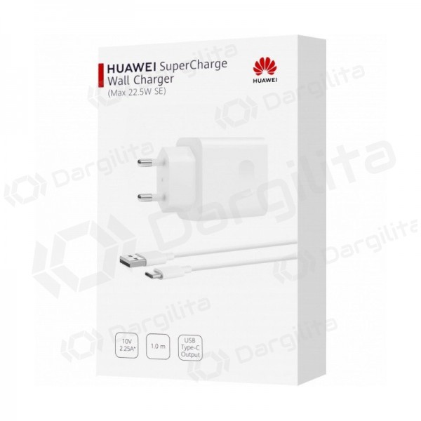 Telefono įkroviklis Huawei CP404B 22.5 W USB-A SuperCharge USB-C baltas