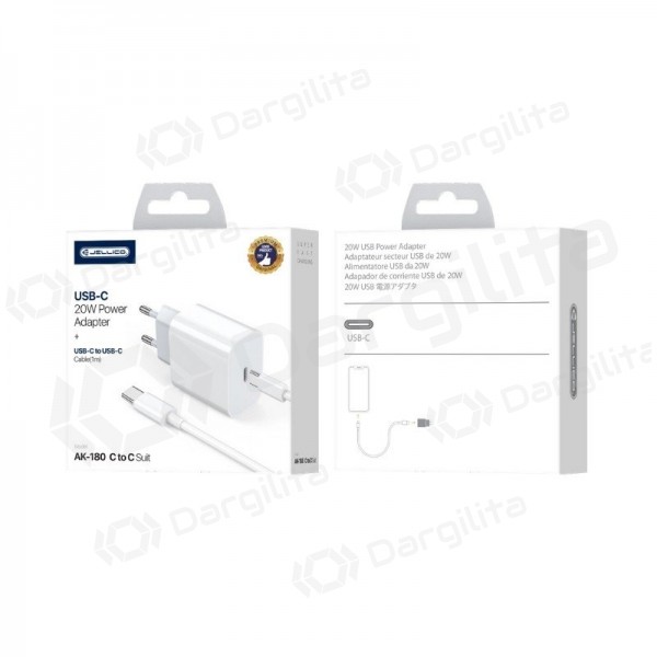 Telefono įkroviklis Jellico AK180 20 W USB-C baltas