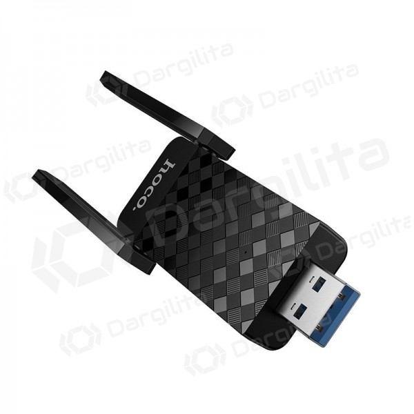 USB Wi-Fi adapteris Hoco HI34 USB 3.0 Wi-Fi 6 juodas
