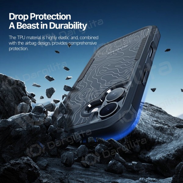 Apple iPhone 17 dėklas "Dux Ducis Shld" juodas (Triangle Pattern)
