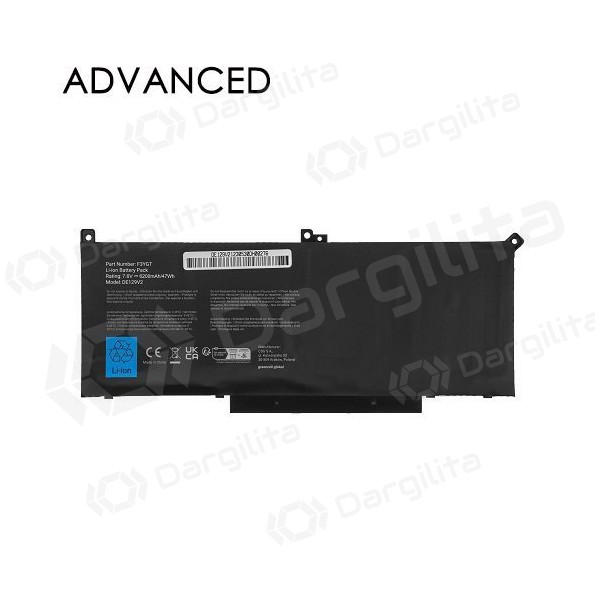 DELL F3YGT, 7200mAh nešiojamo kompiuterio baterija, Advanced