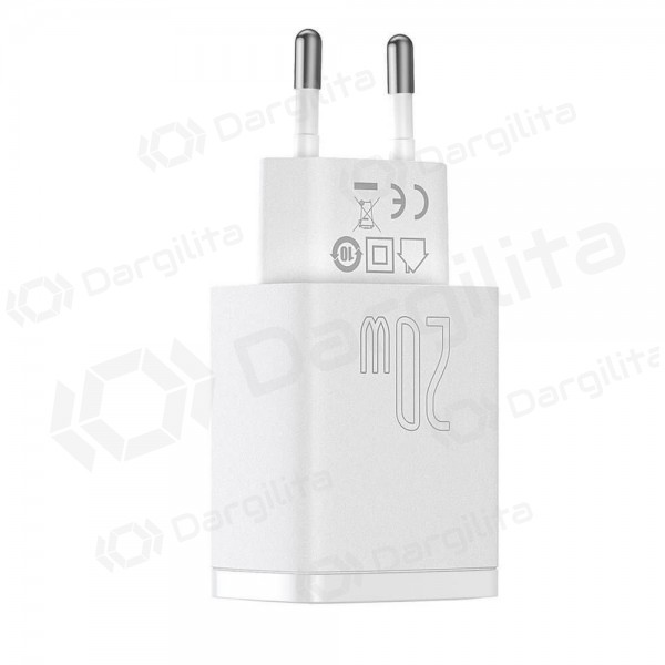 Įkroviklis Baseus USB + Type-C 20W CCXJ-B02 (baltas)