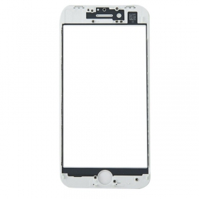 Apple iPhone 8 / SE 2020 Ekrano stikliukas su rėmeliu ir OCA (v2) (baltas) (for screen refurbishing) - Premium