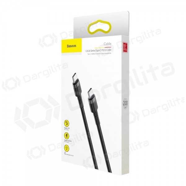 USB-C laidas Baseus Cafule USB-C į USB-C 2 m 60 W PD QC juodas