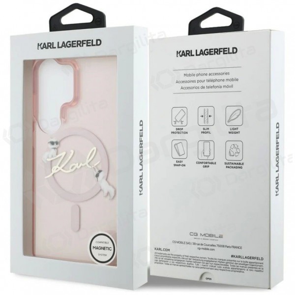 Samsung Galaxy S26 Ultra dėklas "Karl Lagerfeld IML Choupette Karl Script Logo Magnetic" (rožinis)