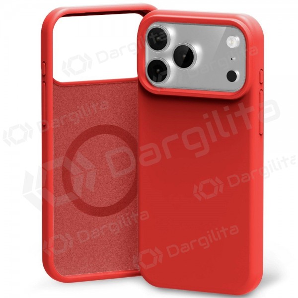 Apple iPhone 17 Pro, 18 Pro dėklas Mercury "Pure Magsafe Silicon Case" (raudonas)