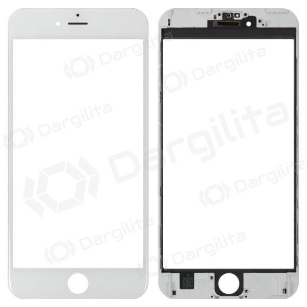 Apple iPhone 6 Plus Ekrano stikliukas su rėmeliu (baltas) (for screen refurbishing) - Premium