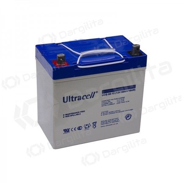 Akumuliatorius Ultracell UCG55-12 (55Ah, 12V, gelinis, gilus iškrovimas)