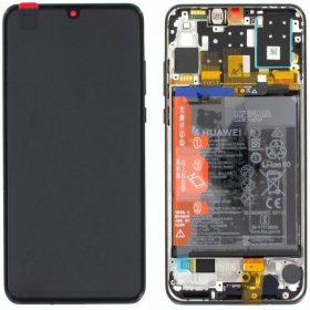 Huawei P30 Lite New Edition 2020 (02353FPX/02353DQU) ekranas (juodas) (su rėmeliu ir baterija) (service pack) (originalus)