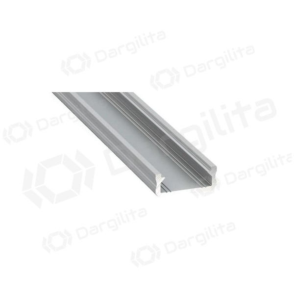 Aliuminis paviršinis profilis Lumines LED juostoms D (pilkas, 2m)
