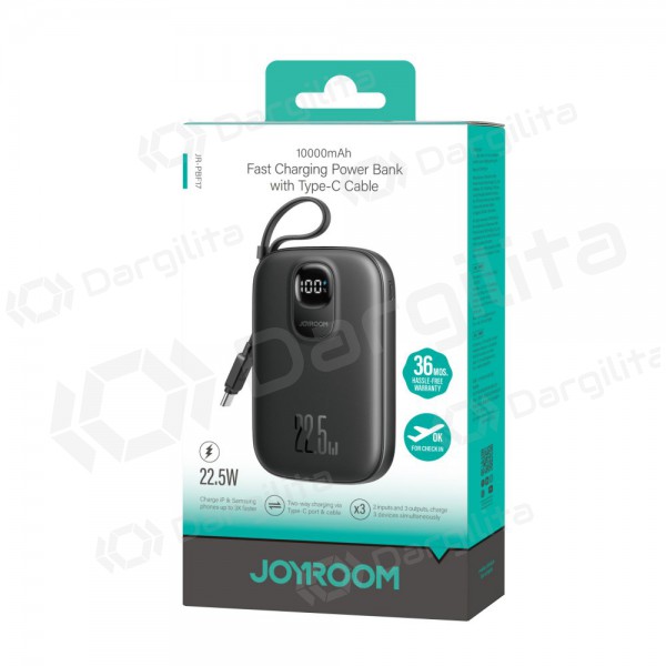 Išorinė baterija Power Bank Joyroom JR-PBF17 22.5W with USB-C cable 10000mAh juoda