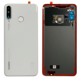 Huawei P30 Lite / P30 Lite New Edition 2020 48MP galinis baterijos dangtelis baltas (Pearl White) (naudotas grade A, originalus)